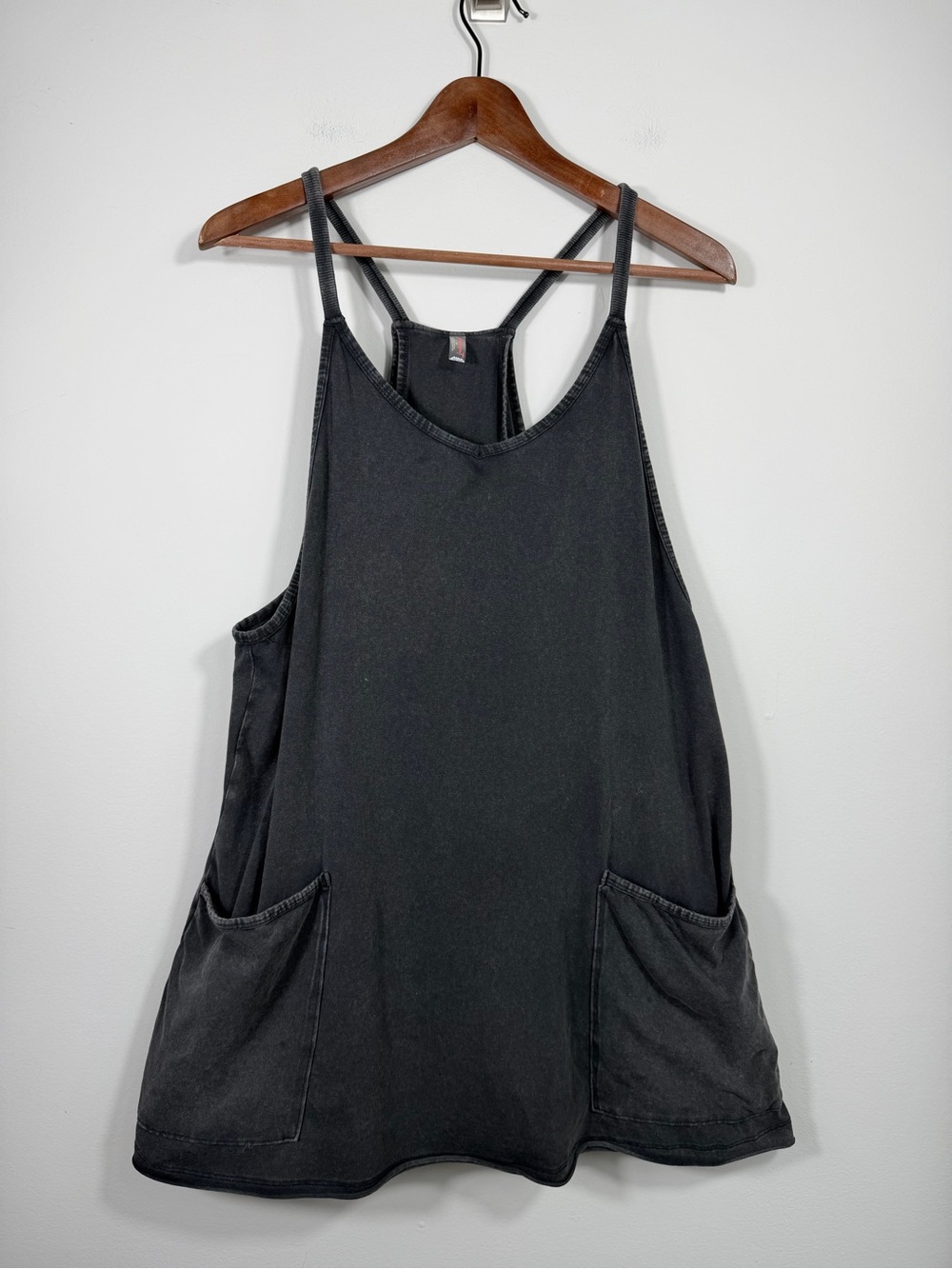 Free People Movement Hot Shot Mini Dress Black Pockets Racerback Size S